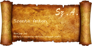 Szente Anton névjegykártya